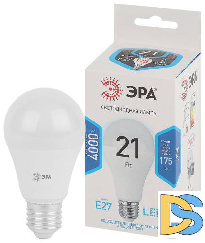 Лампа светодиодная Эра E27 21W 4000K LED A65-21W-840-E27 Б0035332