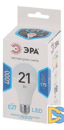 Лампа светодиодная Эра E27 21W 4000K LED A65-21W-840-E27 Б0035332