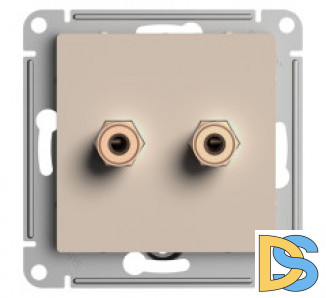 Розетка аудио для колонок 2-ая, Песочный, серия Atlas Design, Schneider Electric