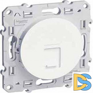 Розетка компьютерная 1-ая кат.6, RJ-45 (интернет), Белый, серия Odace, Schneider Electric