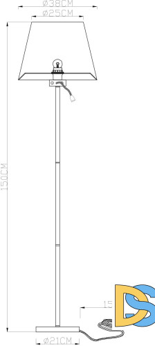 Торшер Arte Lamp Elba A2581PN-2AB