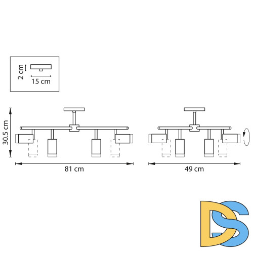 Люстра на штанге Lightstar Rullo LR7283780 (571728+214437-8+202430-8)