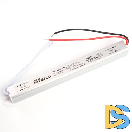 Трансформатор для светодиодной ленты Feron LB001 18Вт 12В IP20 48010