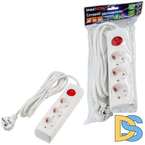 Удлинитель бытовой Uniel Ultra S-GCU3-3B WHITE UL-00010016