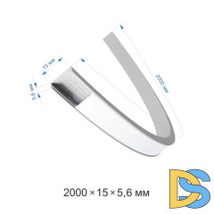 Профиль П-образный гибкий накладной Apeyron ширина ленты до 10мм (рассеиватель, заглушки - 2шт, крепеж - 4шт) 08-35