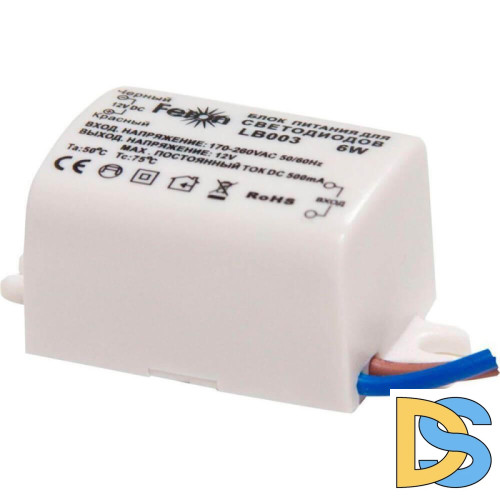 Блок питания для светодиодной ленты Feron LB003 12V 6W IP20 0,5A 21480