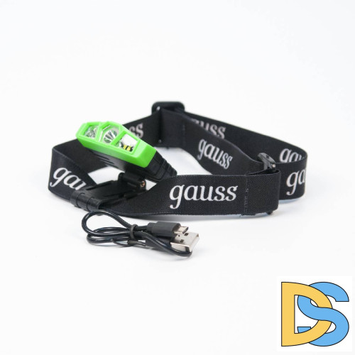 Налобный светодиодный фонарь Gauss аккумуляторный 30х50 180 лм GF406