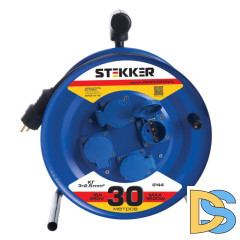Удлинитель на металлической катушке 4-местный Stekker PRF02-41-30 30м 39296