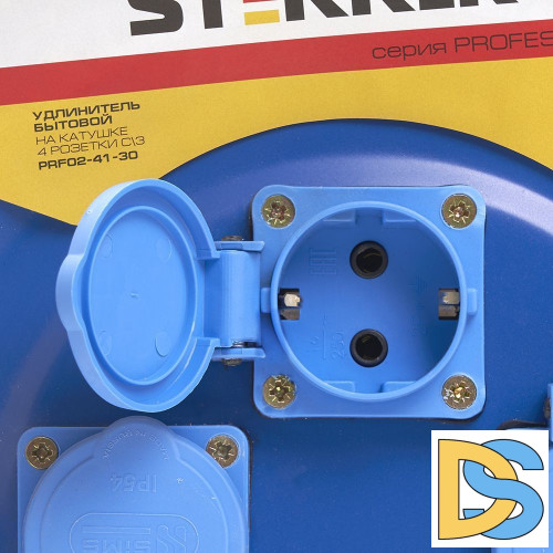Удлинитель на металлической катушке 4-местный Stekker PRF02-41-30 30м 39296