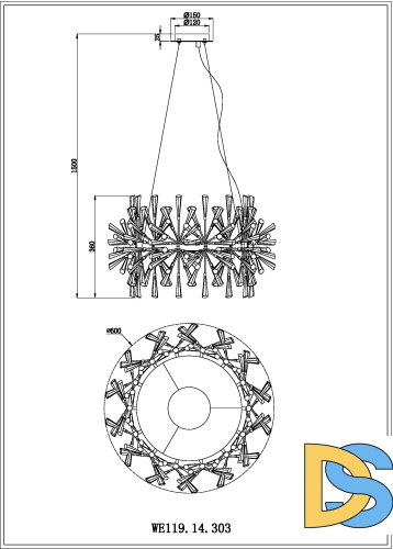 Подвесная люстра Wertmark Floriane WE119.14.303