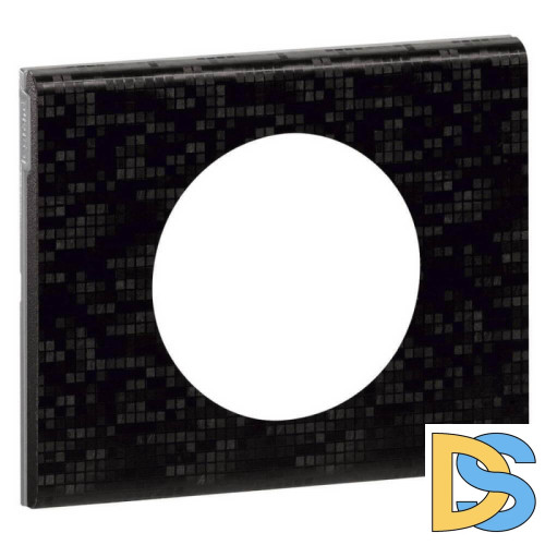 Рамка 1-постовая Legrand Celiane кожа блэк пиксел 069451