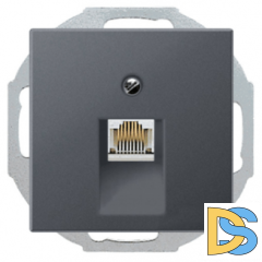 Розетка телефонная одинарная RJ11 Jung ECO Profi Антрацит