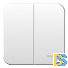 Выключатель 2-клавишный  6А, 250B, изолир пластина Schneider Blanca Белый