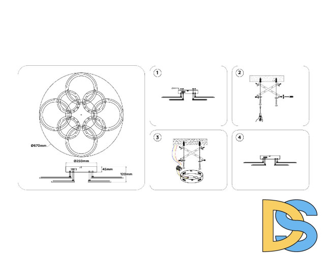 Потолочная люстра Ambrella Light Original Acrylica FA8945