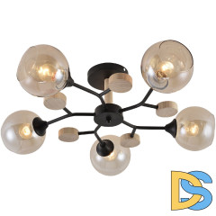 Люстра на штанге Reluce 01501-0.3-05 BK+WOOD