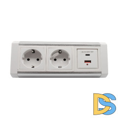Блок розеток LK-RSA (2 секции 1 USB + 1 type-C) Mebax 00-00002873
