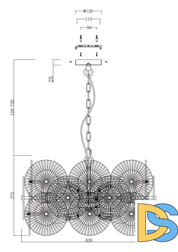 Подвесная люстра Maytoni Aster MOD007PL-08G