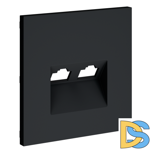 Накладка для розетки компьютерной двойной RJ45+RJ45 кат.6, S70 (графит)