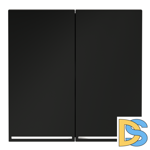 Клавиши для выключателя/переключателя двухклавишного с подсветкой, S70 (черный матовый)