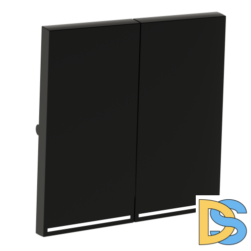 Клавиши для выключателя/переключателя двухклавишного с подсветкой, S70 (черный матовый)