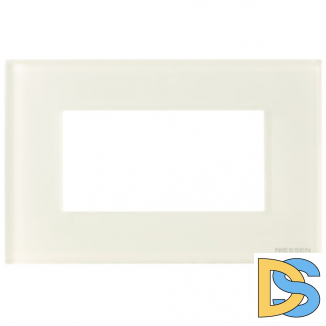 Рамка итальянский стандарт 4 модуля ABB Zenit Белое стекло