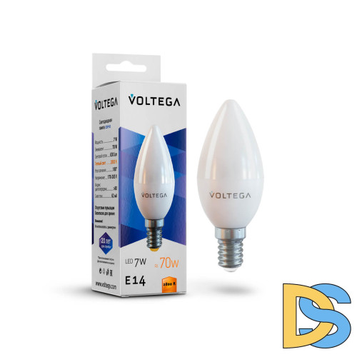 Лампа светодиодная Voltega E14 7W 2800К матовая VG2-G45E14warm7W 7054
