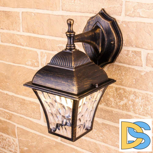 Уличный настенный cветильник Elektrostandard Apus D черное золото GL 1009D 4690389134128