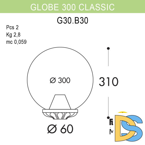 Уличный светильник Fumagalli Globe G30.B30.000.BZF1R