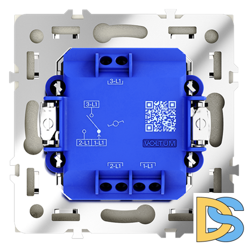 Проходной переключатель встраиваемый VOLTUM S70 одноклавишный 10А, (сталь)