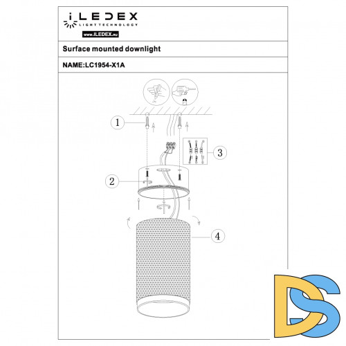 Накладной светильник iLedex Delta 1954-10W-3000K-36 BK+BR