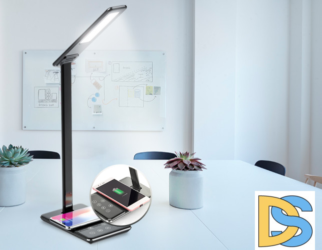 Настольная лампа с беспроводной зарядкой и USB портом Ambrella Light Desk DE582