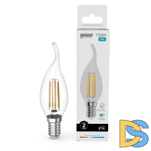 Лампа светодиодная Gauss Filament Elementary E14 12W 4100K 42122