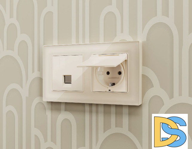 Лицевая панель для компьютерной/телефонной розетки RJ-45/RJ-11 Ambrella Volt Alfa AP3120