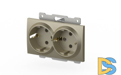 Розетка двухместная с заземлением ELBI Zena Vega 609-011400-907