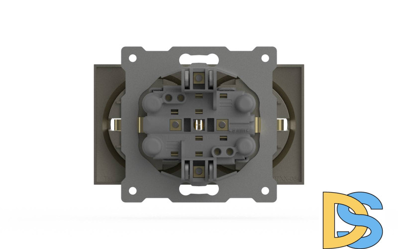 Розетка двухместная с заземлением ELBI Zena Vega 609-011400-907