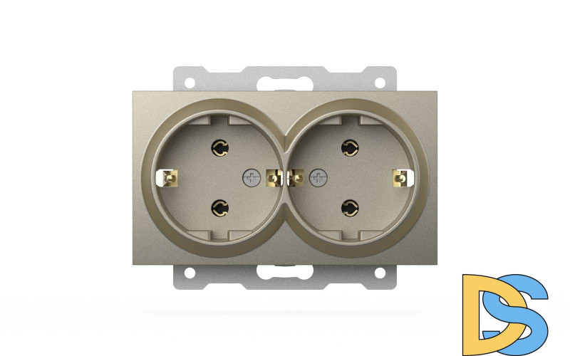 Розетка двухместная с заземлением ELBI Zena Vega 609-011400-907