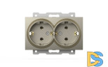 Розетка двухместная с заземлением ELBI Zena Vega 609-011400-907