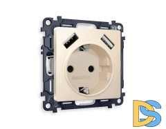 Комплект механизма розетки 2USB A+A 18W (быстрая зарядка) с/з Ambrella Volt Alfa MA329010