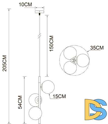 Подвесной светильник Arte Lamp Alcor A2224SP-3BK