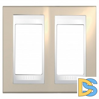 Рамка 2-ая (двойная), Песчаный/Белый, серия Unica, Schneider Electric