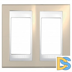 Рамка 2-ая (двойная), Песчаный/Белый, серия Unica, Schneider Electric