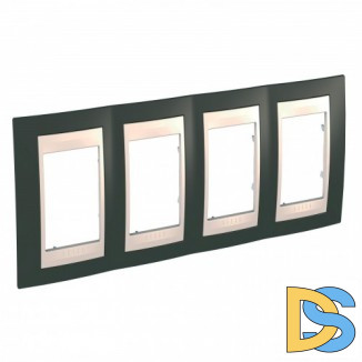 Рамка 4-ая (четверная), Какао/Бежевый, серия Unica, Schneider Electric