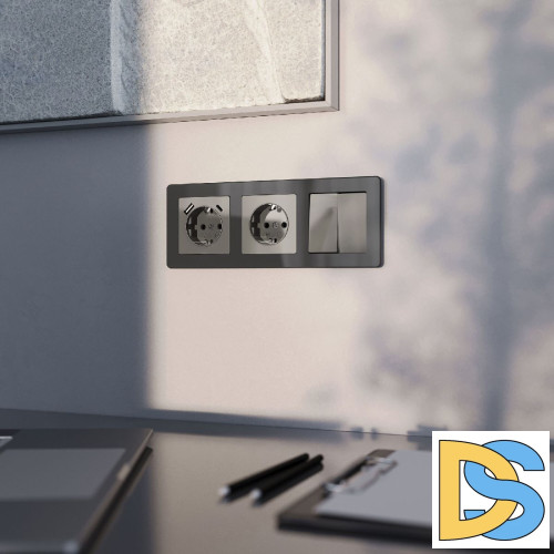 Розетка с заземлением Werkel 4690389197505 W1171044 a064090