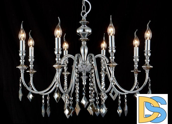 Подвесная люстра Crystal Lux MERCEDES SP8 CHROME/SMOKE