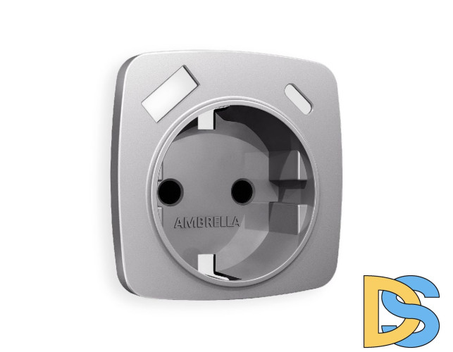 Лицевая панель для розетки с/з со шторками 2USB A+C Ambrella Volt Omega OP5100