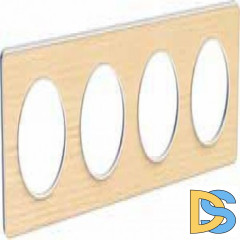 Рамка 4-ая (четверная), Дерево Бук, серия Odace, Schneider Electric