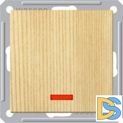 Выключатель 1-клавишный, с подсветкой 16А, Сосна (пластик), серия Wessen 59, Schneider Electric