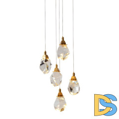 Подвесной светильник Delight Collection Crystal rock II 9701P/5R brass