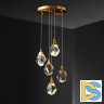 Подвесной светильник Delight Collection Crystal rock II 9701P/5R brass