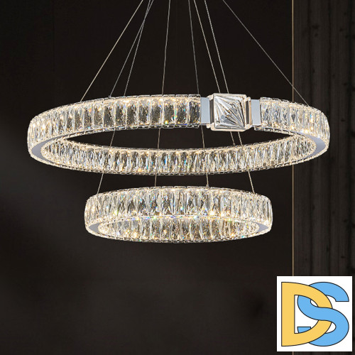 Подвесная люстра Delight Collection D8010P/2R/D800+600 silver